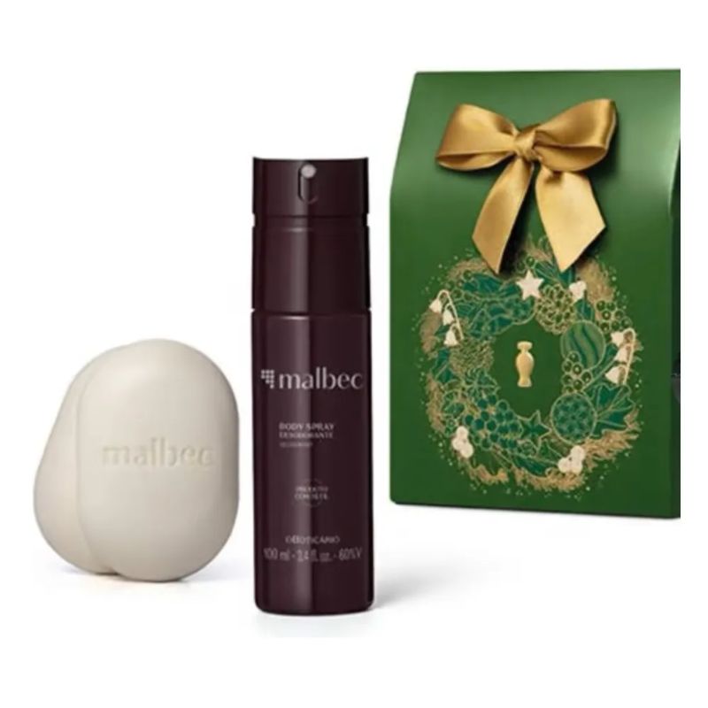KIT PRESENTE MALBEC BODY SPRAY NATAL/25